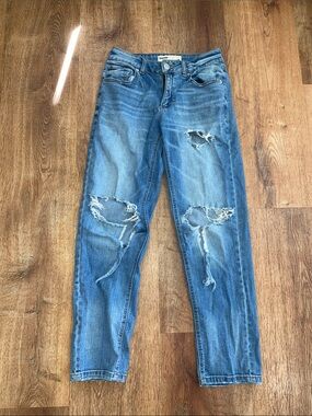 Garage Women's Ripped Skinny Jeans - Medium Blue Wash